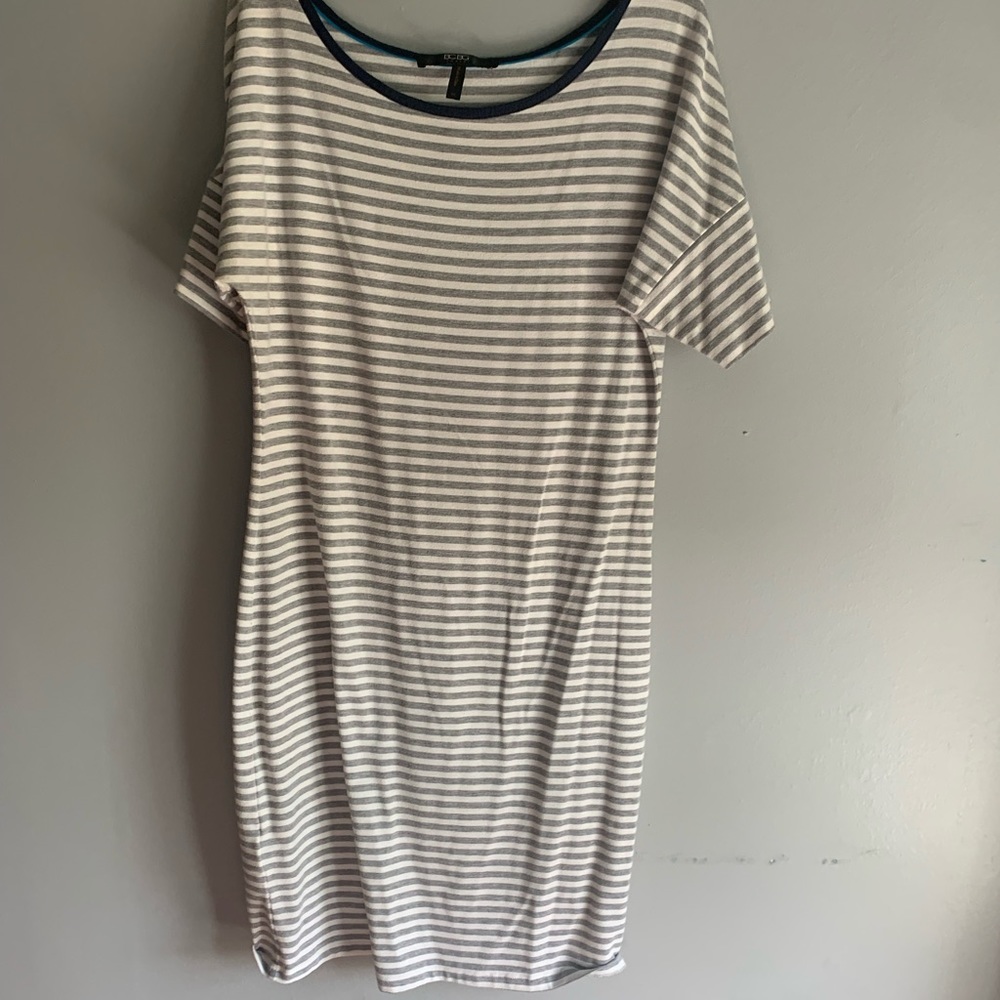 Gray Striped t-shirt dress